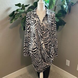 KTOO Silky Zebra Print Dress
